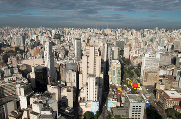 Vista aérea do Vale do Anhangabaú - centro da cidade de São Paulo