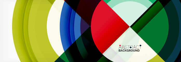 Obraz premium Round shapes, triangles and circles. Modern abstract background