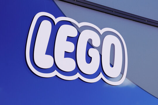 LEGO logo and sign text front of Imagination Center Store for children toys