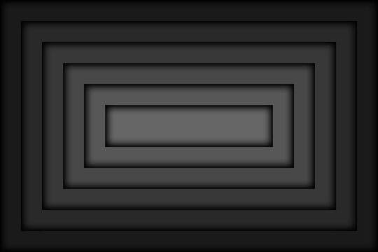Dark simple modern background vector teplate. Black rectangle overlapped layers. Futuristic square illustration