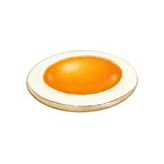 Fried egg hand drawn watercolor illustration. Omelette with yolk for breakfast menu design isolated on white