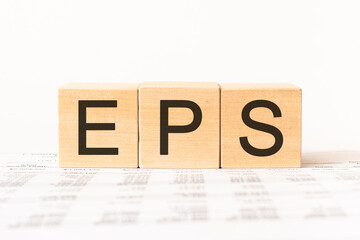 Word eps. Wooden small cubes with letters isolated on white background with copy space available