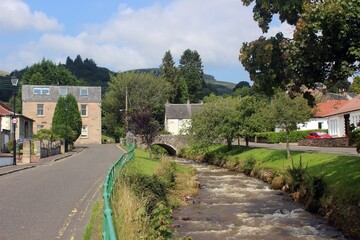 Looking up the Kelly Burn towards Dollar Glen, Dollar, Clacks.