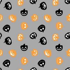 Seamless pattern vector digital paper for scrapbook pumpkin on Halloween pumpkin