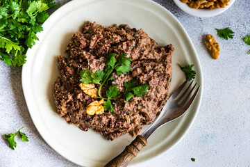 Georgian bean dish lobio with nuts