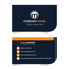 Obraz premium Minimal Rounded business card design vector template