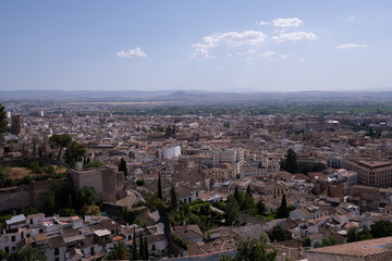 Fototapeta na wymiar City of Granada, Spain. Buildings, streets, and architecture of the old beautiful spaniard place