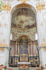 Fototapeta na wymiar Benedictine monastery from Ettal village, Bavaria, Germany