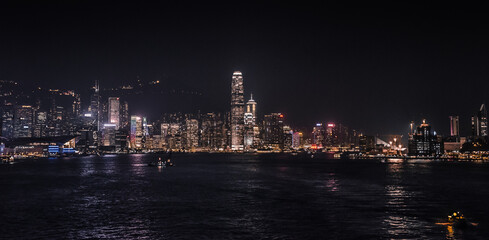 Obraz premium Hong Kong Island Central at Night