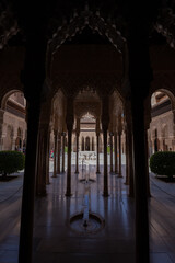 a beautiful sunny day in Granada, Spain at the Alhambra historical building 