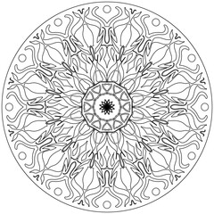 Mandala art ornament, for various coloring books