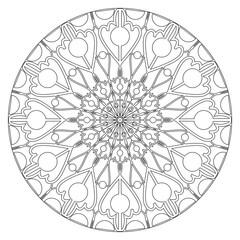 Mandala art ornament, for various coloring books