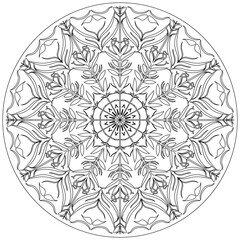 Mandala art ornament, for various coloring books