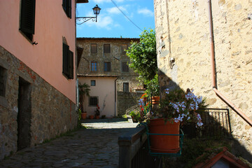 medieval stone village in the rural villages in Tuscany