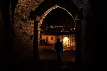 Street of Braganza, historical city of Portugal. Europe