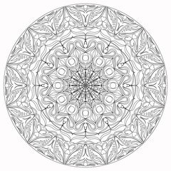 Mandala art ornament, for various coloring books