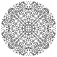 Mandala art ornament, for various coloring books