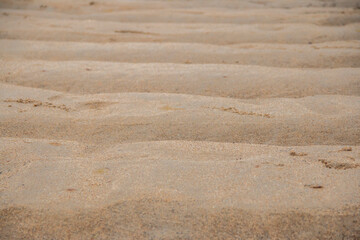 Lines and ripples through the sand on a beach