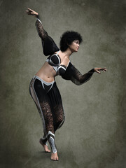 Fototapeta na wymiar Beautiful Oriental dancer. 3d illustration
