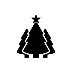 Christmas tree icon, logo isolated on white background