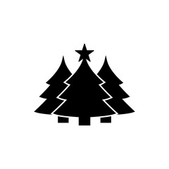 Fototapeta premium Christmas tree icon, logo isolated on white background