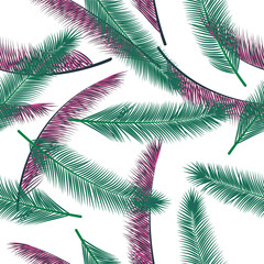 Tropical feather plumage vector seamless pattern. Magic wallpaper. Airy natural feather plumage fashion print ornament.