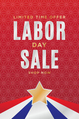 Labor Day Sale Sign, Business Sale, Retail Sale, Online Shop Discount Banner Vector Illustration Background