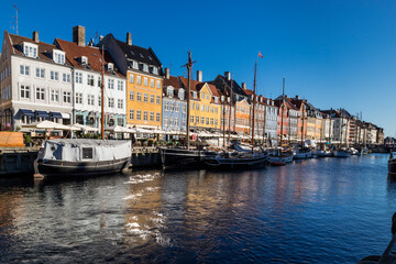 Nyhavn water front canal and touristic street