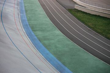 Professional outdoor cycling track at the stadium
