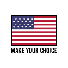 2020 United States of America Presidential Election banner. Election banner Vote 2020 with Patriotic Stars.