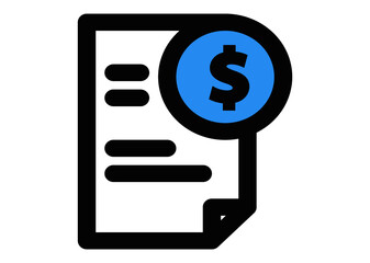Invoice Pad icon. Vector pictograph style is a flat symbol, color, chess transparent background. Designed for software and web interface toolbars and menus