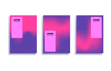 Set of covers design templates with vibrant gradient background. Trendy modern design. Applicable for placards, banners, flyers, presentations, covers and reports. Vector illustration. Eps10