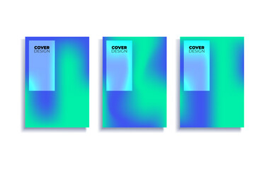 Set of covers design templates with vibrant gradient background. Trendy modern design. Applicable for placards, banners, flyers, presentations, covers and reports. Vector illustration. Eps10