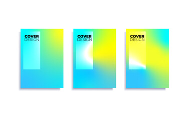 Set of covers design templates with vibrant gradient background. Trendy modern design. Applicable for placards, banners, flyers, presentations, covers and reports. Vector illustration. Eps10