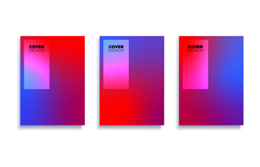 Set of covers design templates with vibrant gradient background. Trendy modern design. Applicable for placards, banners, flyers, presentations, covers and reports. Vector illustration. Eps10