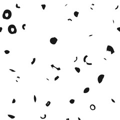 Obraz premium Doodle circles seamless pattern. Black dots texture background.