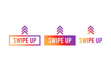 Swipe up set stories vector. Stories swipe button, vector illustration.