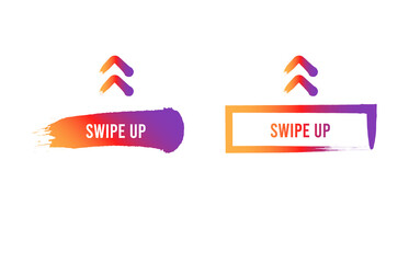 Swipe up set stories vector. Stories swipe button, vector illustration