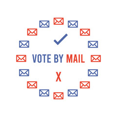 Vote by mail. Stay Safe concept. The 2020 United States Presidential Election. Template for background, banner, card, poster with text inscription. Vector EPS10 illustration