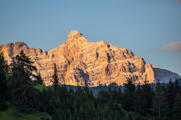 View of the Cier Peaks near Colfosco in Italy