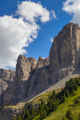 Obraz premium View of the Dolomites from Gardena Pass, South Tyrol, Italy