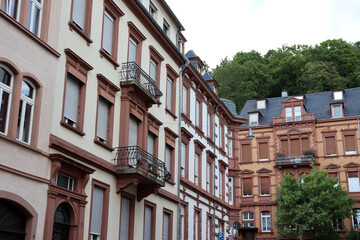 Altbaufassaden in Heidelberg, Deutschland