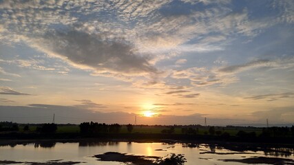 sunset over the river