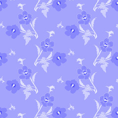 Fototapeta na wymiar Hibiscus seamless pattern.Image on white and colored background.