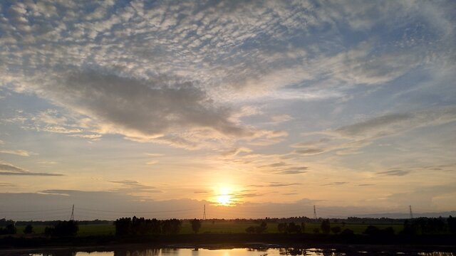sunset in the city