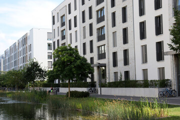 Häuser, Siedlung, Moderner Wohnungsbau, Bahnstadt Heidelberg, Deutschland