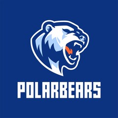 Polar Bears Logo Template. Vector Animal