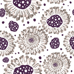 A floral abstract seamless background. Vector illustration