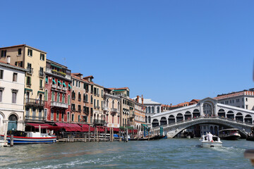 Fototapeta na wymiar Venedig: Grande Canale mit Rialtobrücke