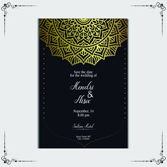 Mandala template with elegant, classic elements. Great for invitation, flyer, menu, brochure, background Premium Vector